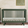 Hudson 3-in-1 Convertible Crib with Toddler Bed Conversion Kit in Forest Green - Cribs - 2