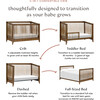 Sprout 4-in-1 Convertible Crib with Toddler Bed Conversion Kit in Natural Walnut - Cribs - 4