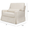 Crawford Pillowback Chair and a Half Comfort Swivel Glider in Tan Gingham - Nursery Chairs - 5