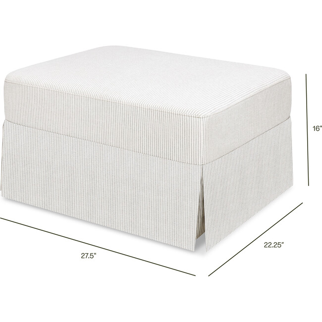 Crawford Gliding Ottoman in Fog Chatham Stripe Performance Eco-Weave - Ottomans - 7