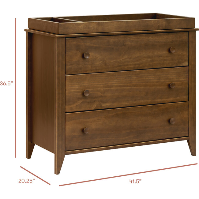 Sprout 3-Drawer Changer Dresser with Removable Changing Tray in Natural Walnut - Dressers - 6