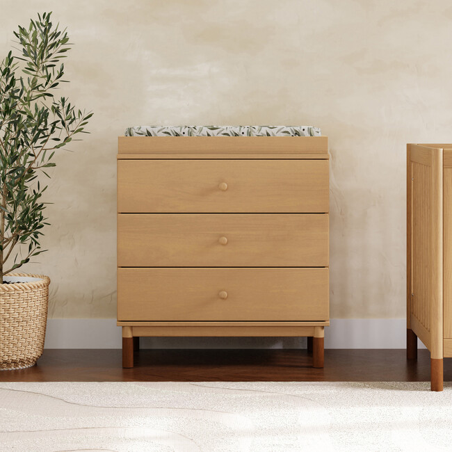 Gelato 3-Drawer Changer Dresser with Vegan Tan Leather Feet - Dressers - 2