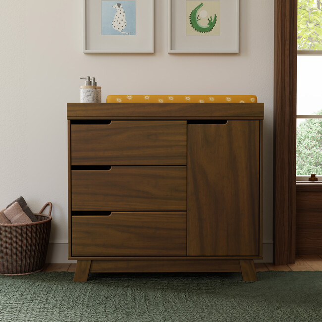 Hudson 3-Drawer Changer Dresser with Removable Changing Tray in Natural Walnut - Dressers - 3