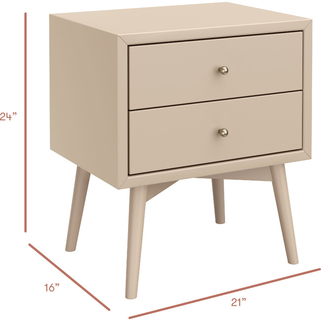 Palma Assembled Nightstand with USB Port in Taupe - Nightstands - 7