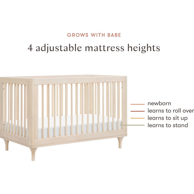 Lolly 3-in-1 Convertible Crib with Toddler Bed Conversion Kit in Washed Natural - Cribs - 5