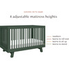 Hudson 3-in-1 Convertible Crib with Toddler Bed Conversion Kit in Forest Green - Cribs - 5