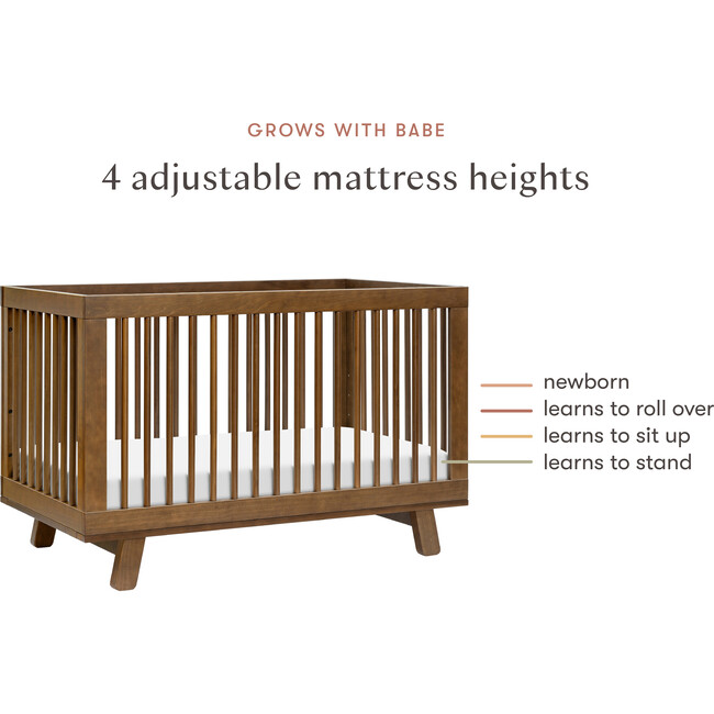 Hudson 3-in-1 Convertible Crib with Toddler Bed Conversion Kit in Natural Walnut - Cribs - 5