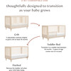 Lolly 3-in-1 Convertible Crib with Toddler Bed Conversion Kit in Washed Natural - Cribs - 6