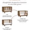 Hudson 3-in-1 Convertible Crib with Toddler Bed Conversion Kit in Natural Walnut - Cribs - 6