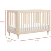 Lolly 3-in-1 Convertible Crib with Toddler Bed Conversion Kit in Washed Natural - Cribs - 8