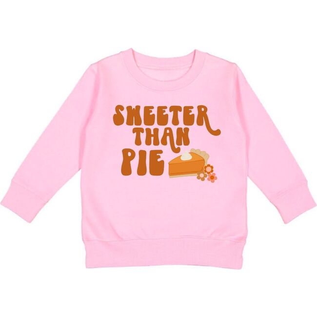 Sweeter Than Pie Thanksgiving Sweatshirt, Pink - Sweatshirts - 1