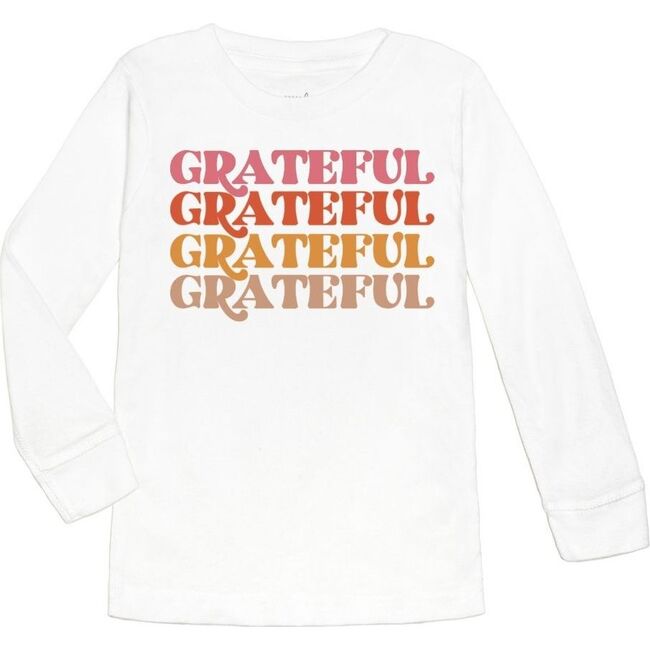 Grateful Thanksgiving Long Sleeve Shirt, White - Shirts - 1