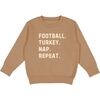 Football Turkey Nap Repeat Thanksgiving Sweatshirt, Mocha - Sweatshirts - 1 - thumbnail