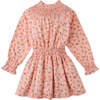 Soft Peached Print Long Sleeve Twill Dress, Multicolors - Dresses - 1 - thumbnail