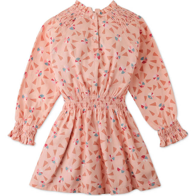 Soft Peached Print Long Sleeve Twill Dress, Multicolors - Dresses - 2