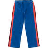 Velvet Side Striped Straight Corduroy Pants, Blue - Pants - 1 - thumbnail