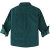 Tiger Embroidered Long Sleeve Woven Shirt, Green - Shirts - 2