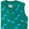 Triangles Intarsia Print Sleeveless Vest, Green - Vests - 3