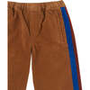 Velvet Side Striped Straight Corduroy Pants, Brown - Pants - 3