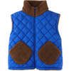 Sherpa & Wadded Taffeta Reversible Vest, Brown - Vests - 2