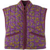 Girls Tiger Print Contrast Binding Wadded Gilet, Purple - Vests - 1 - thumbnail