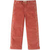 Girls Waleless Embroidered Straight Fit Corduroy Pants, Tan - Pants - 1 - thumbnail