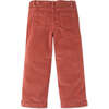 Girls Waleless Embroidered Straight Fit Corduroy Pants, Tan - Pants - 2