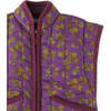 Girls Tiger Print Contrast Binding Wadded Gilet, Purple - Vests - 3