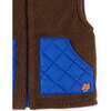 Sherpa & Wadded Taffeta Reversible Vest, Brown - Vests - 5