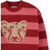 Girls Leopard Intarsia Print Long Sleeve Pullover, Multicolors - Sweaters - 3