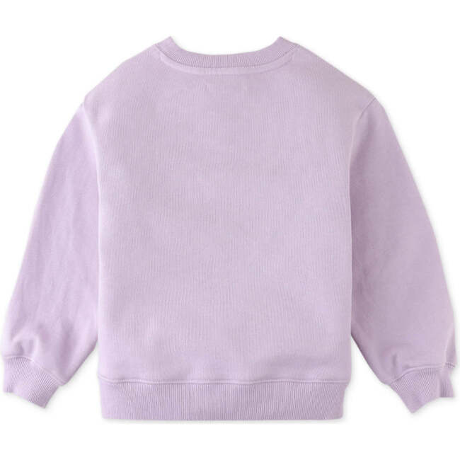 Girls Fleece Applique Front Fringes Long Sleeve Pullover, Purple - Sweaters - 2