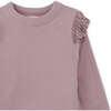 Fringe Detail Ribbed Knit Long Sleeve Top, Pink - Blouses - 3