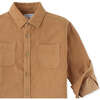 Fox Tape Applique Long Sleeve Fine Corduroy Shirt, Yellow - Shirts - 3