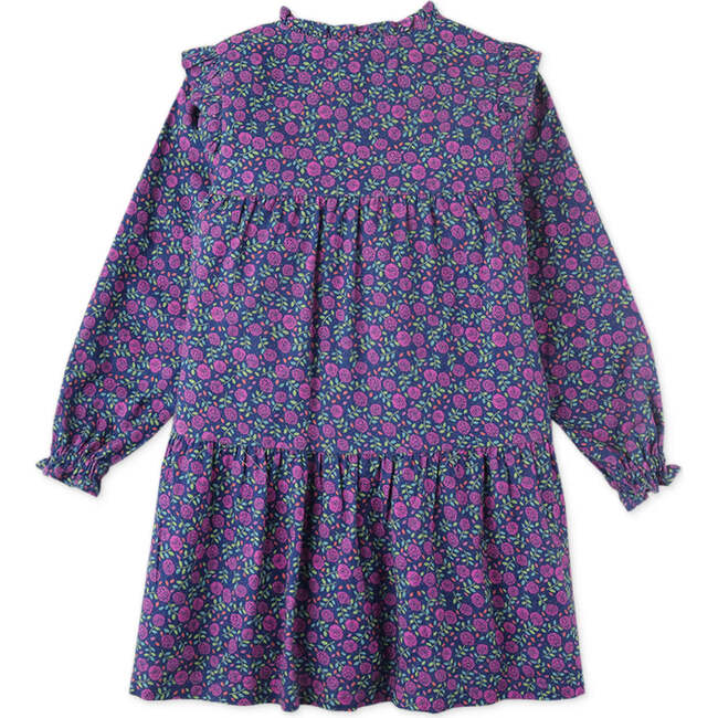 Floral Print Ruffle Detail Long Sleeve Dress, Purple - Dresses - 2