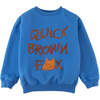 Fox Flock & Chenille Embroidered Jersey Fleece Pullover, Blue - Sweaters - 1 - thumbnail