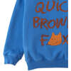 Fox Flock & Chenille Embroidered Jersey Fleece Pullover, Blue - Sweaters - 4