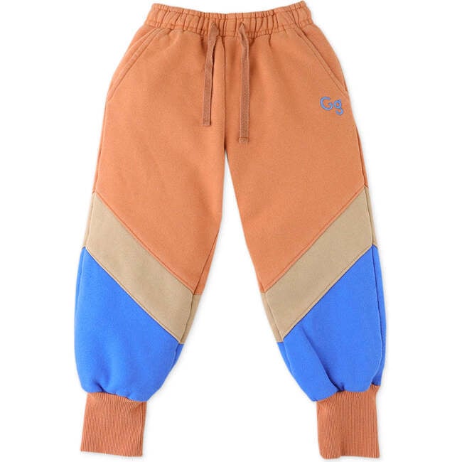 Color-Block Elastic Waist Drawstring Joggers, Multicolors