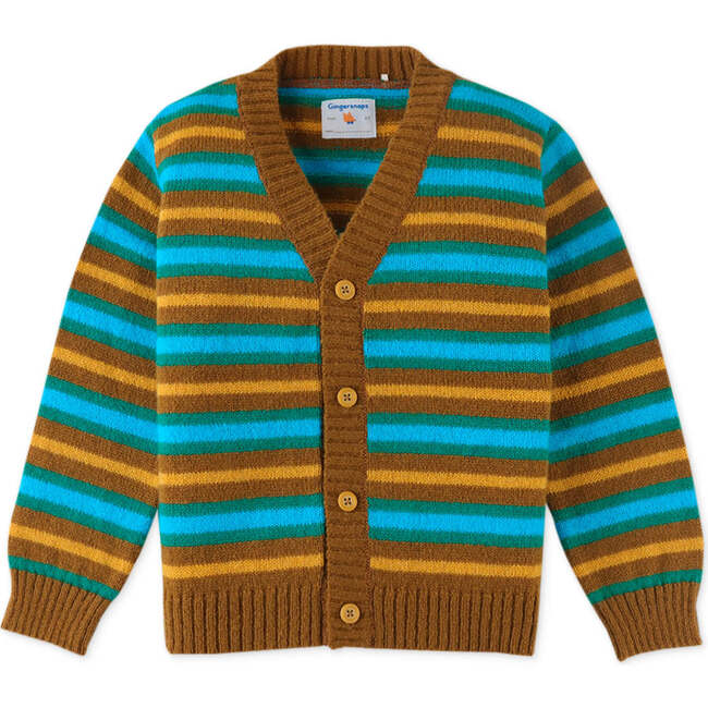 Boys Retro Striped Long Sleeve Button-Up Cardigan, Multicolors