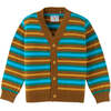 Boys Retro Striped Long Sleeve Button-Up Cardigan, Multicolors - Cardigans - 1 - thumbnail