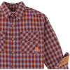 Checkered Woven Long Sleeve Fine Corduroy Shirt, Red - Shirts - 3