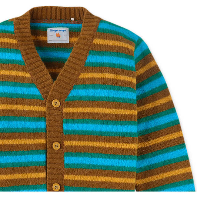 Boys Retro Striped Long Sleeve Button-Up Cardigan, Multicolors - Cardigans - 3