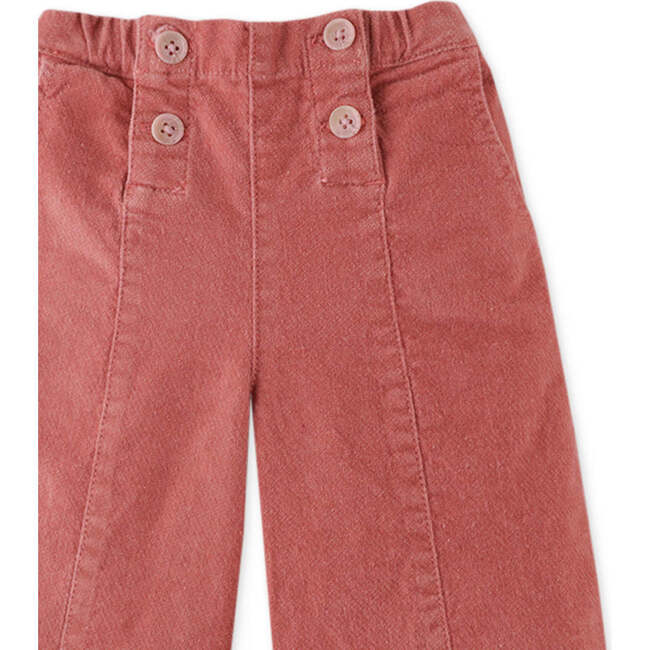 Baby Girls Velvet Sailor Pocket Pants, Tan - Pants - 3