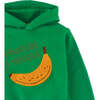 Banana Chenille Applique Fleece Jersey Hood Pullover, Green - Sweaters - 3