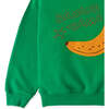 Banana Chenille Applique Fleece Jersey Hood Pullover, Green - Sweaters - 4