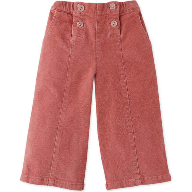 Baby Girls Velvet Sailor Pocket Pants, Tan - Pants - 5