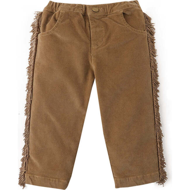 Baby Girls Side Fringe Straight Leg Pull-On Pants, Brown - Pants - 5