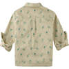 Monkey Print Long Sleeve Soft Twill Shirt, Beige - Shirts - 2