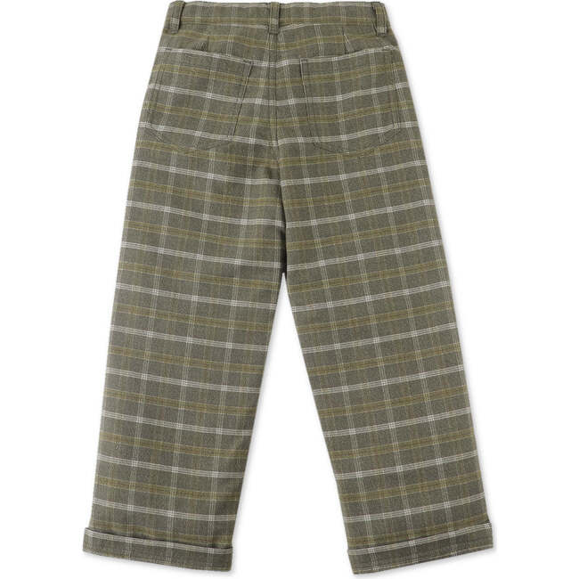 Plaid Loose Fit Pocket Pants, Green - Pants - 2