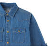 Light Wash Denim Long Sleeve Western Shirt, Blue - Shirts - 3