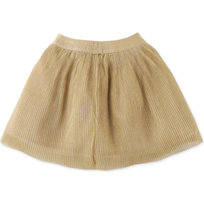 Baby Girls Gold Pleat Tulle Skirt, Beige - Skirts - 2